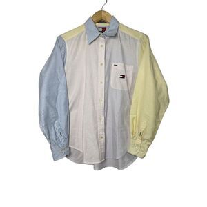 Tommy Hilfiger Vintage women's colorblock button up shirt size 8
